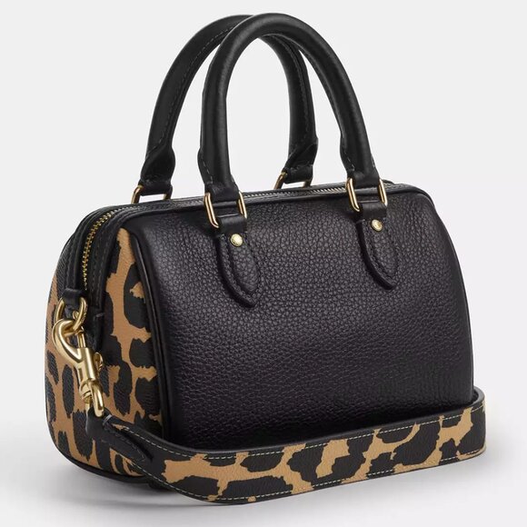 🥰 Coach Mini Rowan Crossbody Bag With Leopard Print - Picture 2 of 12